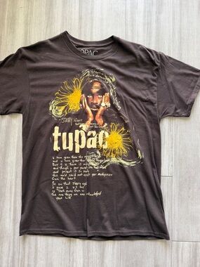 Tupac Graphic Band Tee with Yellow Sunflower Print